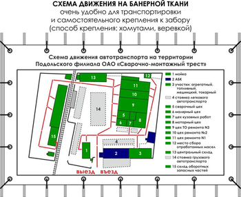 Схема движения (3х1,5 метра, банер) - Охрана труда на строительных площадках - Схемы движения - Магазин охраны труда и техники безопасности stroiplakat.ru