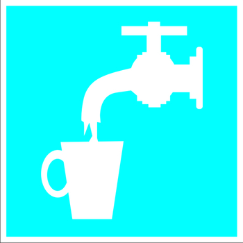 D02 питьевая вода (пластик, 200х200 мм) - Знаки безопасности - Указательные знаки - Магазин охраны труда и техники безопасности stroiplakat.ru