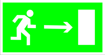 E03 направление к эвакуационному выходу направо (пластик, 300х150 мм) - Знаки безопасности - Эвакуационные знаки - Магазин охраны труда и техники безопасности stroiplakat.ru
