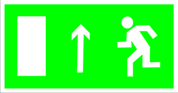 E12 направление к эвакуационному выходу (левосторонний) (пластик, 300х150 мм) - Знаки безопасности - Эвакуационные знаки - Магазин охраны труда и техники безопасности stroiplakat.ru