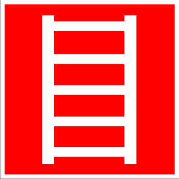 F03 пожарная лестница (пленка, 200х200 мм) - Знаки безопасности - Знаки пожарной безопасности - Магазин охраны труда и техники безопасности stroiplakat.ru