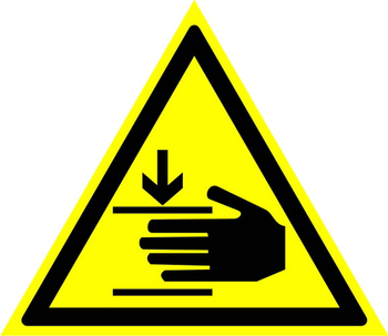 W27 осторожно! возможно травмирование рук (пластик, сторона 200 мм) - Знаки безопасности - Предупреждающие знаки - Магазин охраны труда и техники безопасности stroiplakat.ru